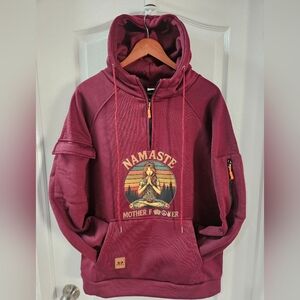 NWOT Namaste Unisex Hoodie - Burgundy